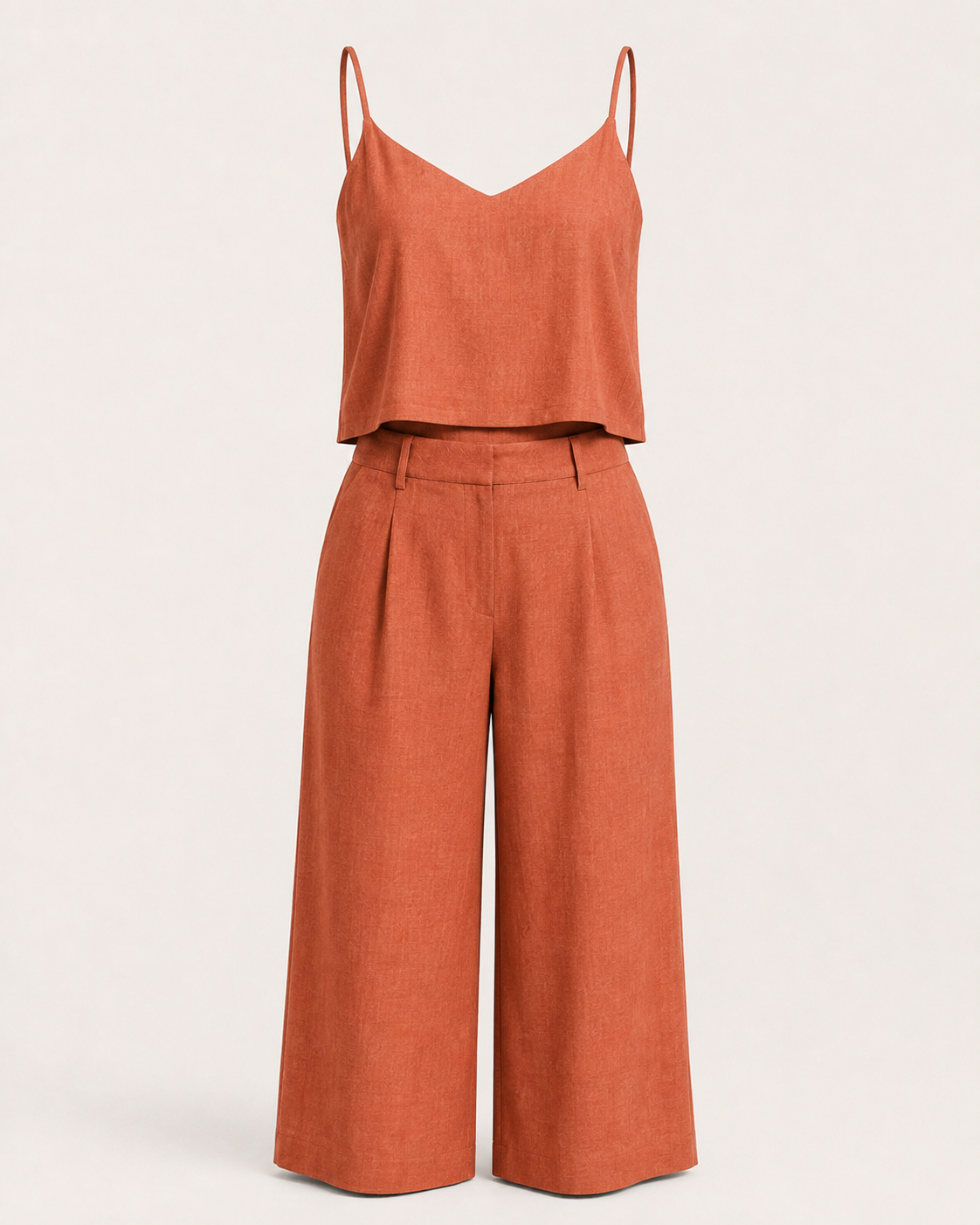Terracotta Linen-Feel Co-ord Set — Co-ord Sets