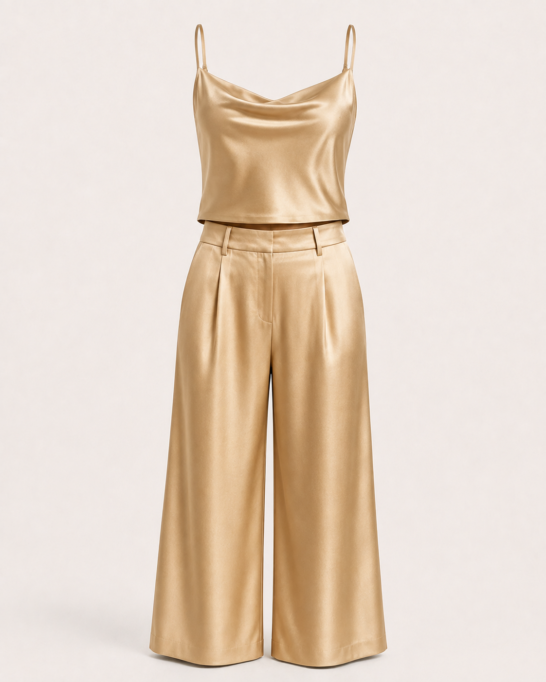 Champagne Satin Co-ord Set — Co-ord Sets