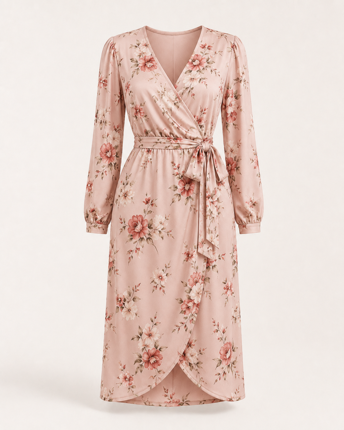 Blush Floral Wrap Dress — Dresses