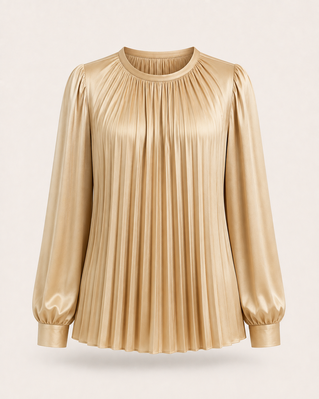 Champagne Pleated Blouse — Tops & Blouses